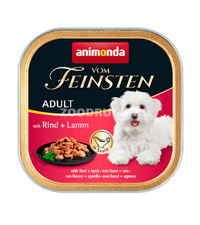 Влажный Animonda Vom Feinsten Adult для взрослых собак со вкусом говядины и ягненка 150 гр.