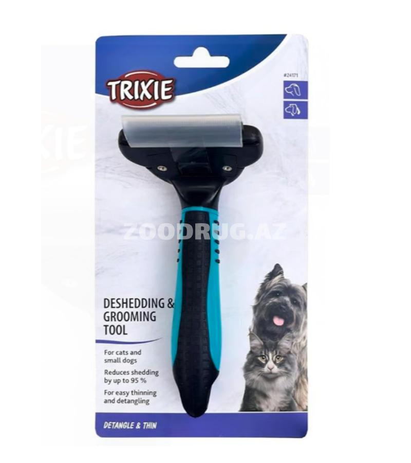 Фурминатор Trixie инструмент для удаления шерсти и ухода за домашними животными для кошек и собак 7х15 см.