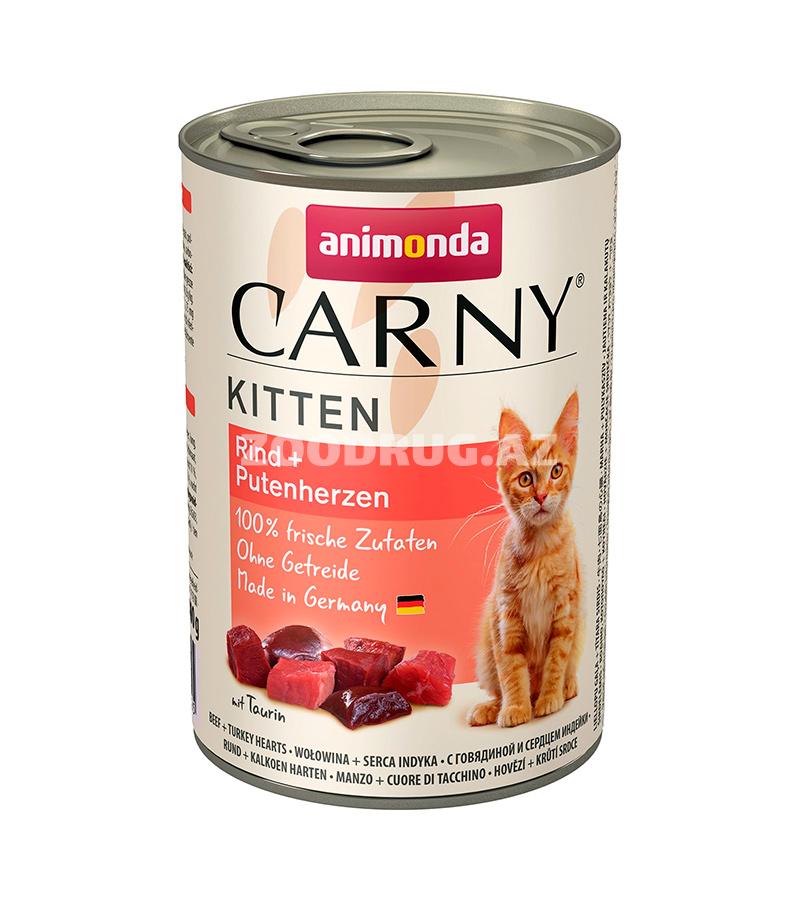 Консервы ANIMONDA CARNY KITTEN RIND & PUTENHERZEN для котят с говядиной и сердцем индейки (400 гр)