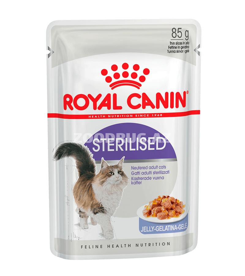 Влажный корм ROYAL CANIN STERILISED для взрослых кастрированных котов и стерилизованных кошек в желе 85 гр.