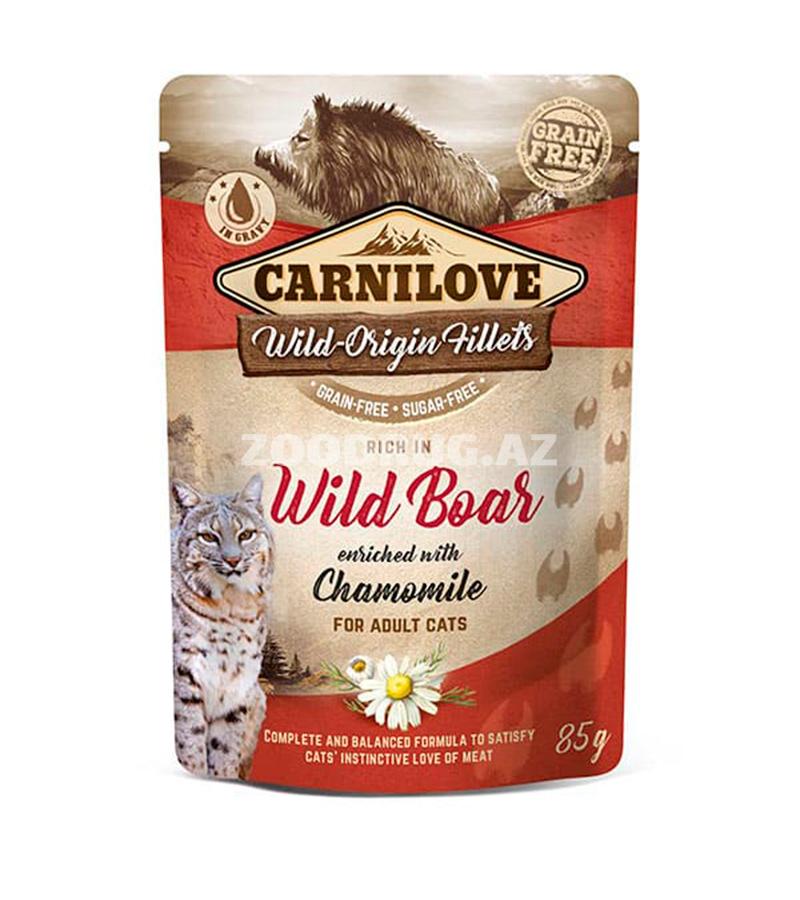 Консервы CARNILOVE Pouch Wild Boar with Chamomile с мясом кабана и ромашкой для взрослых кошек (85 гр)