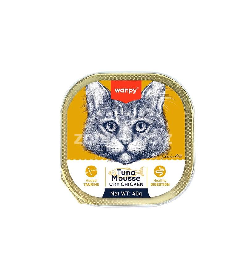 Wanpy Tuna Mousse with Chicken — Ton balığı və toyuq ilə müs pişiklər üçün (40 q)