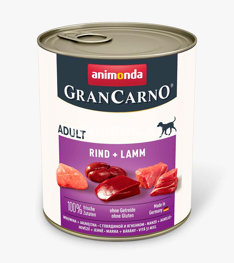 Консервы ANIMONDA GRAN CARNO ORIGINAL ADULT RIND & LAMM для взрослых собак с говядиной и ягненком (800 гр)