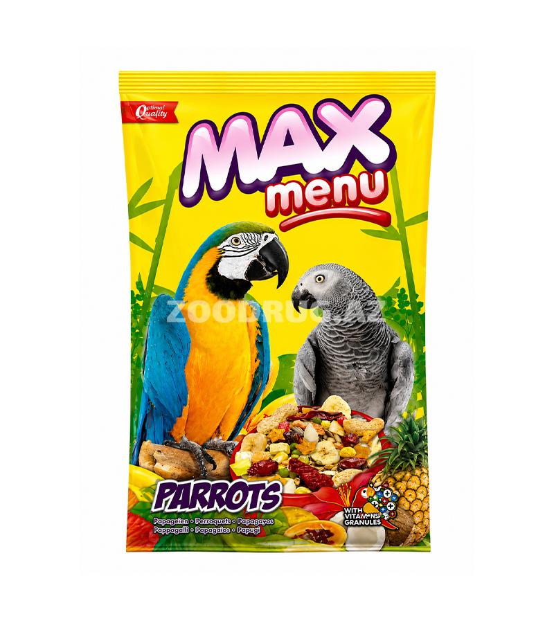 Полнорационный корм KIKI Excellent Max Menu Parrots - для крупных попугаев, разработанный с учетом их потребностей в питательных веществах, витаминах и минералах 1 кг #30507.