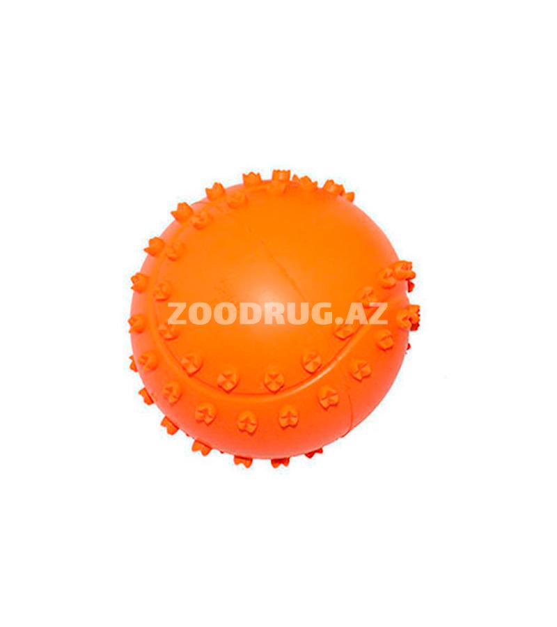 Игрушка O.L.KAR "Мяч с шипами" с пищалкой для собак. Цвет: Оранжевый. Диаметр: 6 см.