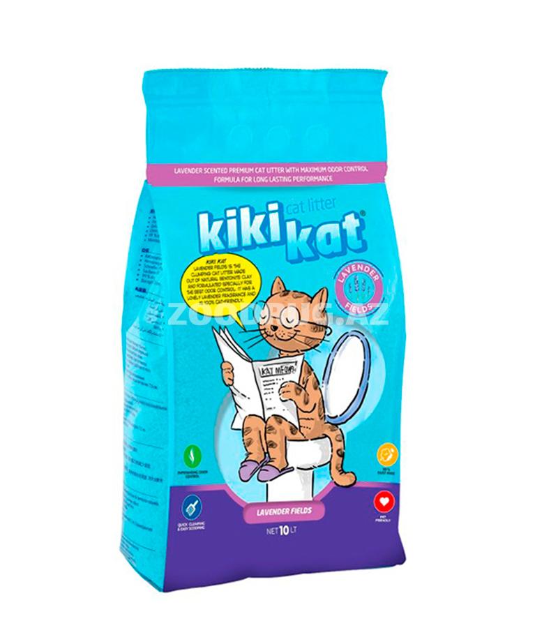 Наполнитель для кошачьего туалета Kiki Kat Lavander  бентонитовый, комкующийся с запахом лаванды 10 лтр.