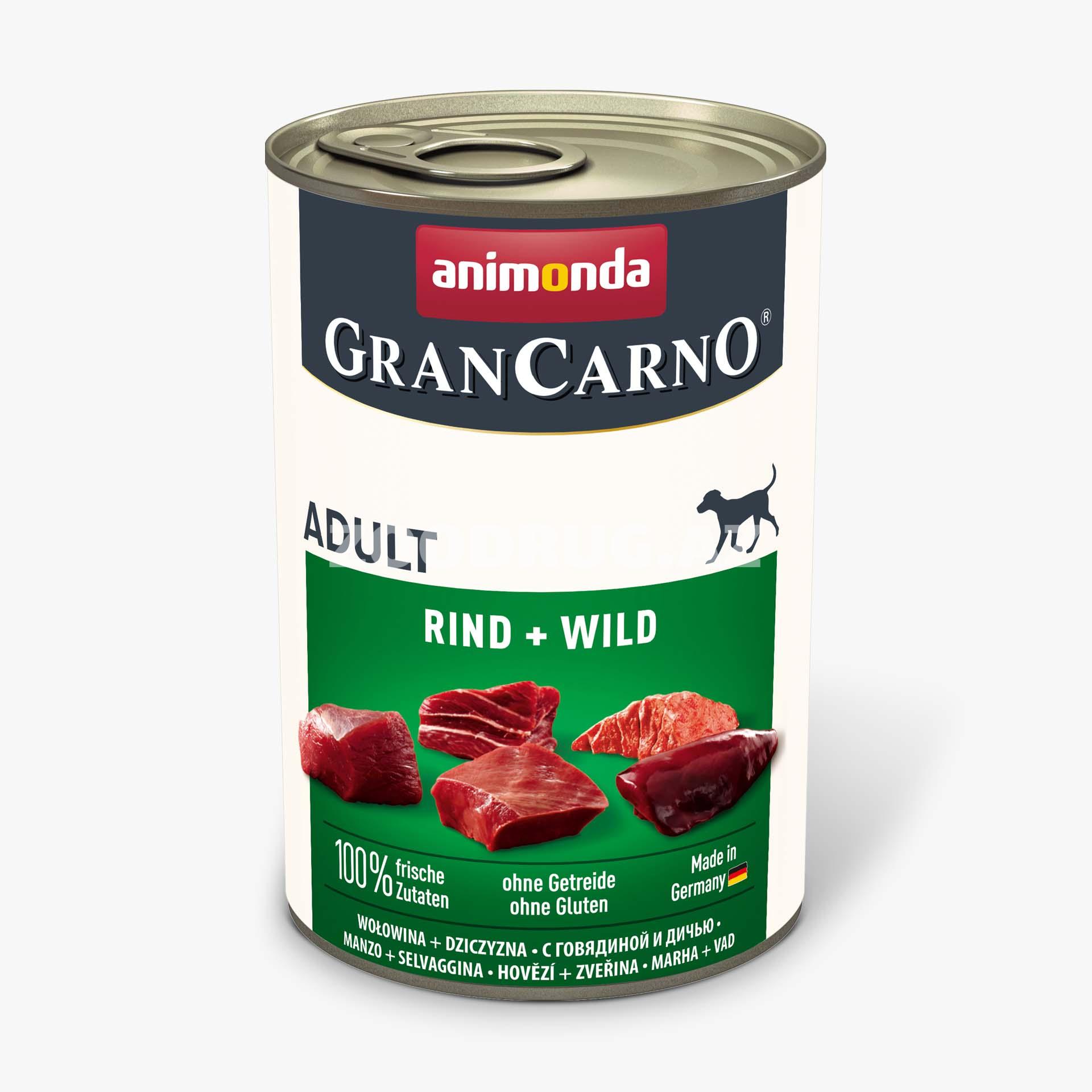 Влажный корм  Animonda Gran Carno Original Adult для взрослых собак со вкусом говядины и дичи 400 гр.