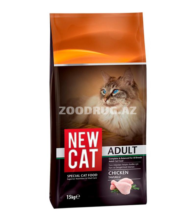 Сухой корм NEW CAT для взрослых кошек с курицей.