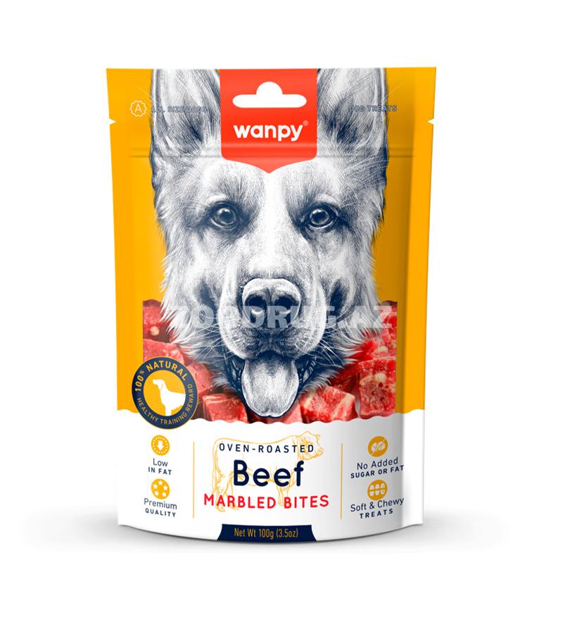  Лакомство Wanpy Beef Marbled Bites для собак со вкусом мраморной говядины 100 гр.