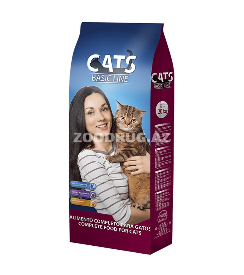 Сухой корм Cats Basic Line для взрослых кошек со вкусом говядины и курицы 20кг