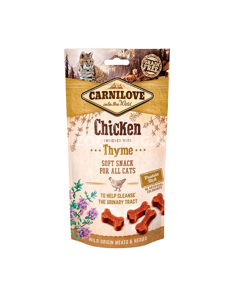 Лакомства CARNILOVE Adult Cats Snack, Chicken with Thyme натуральное лакомство для кошек  (50 гр)