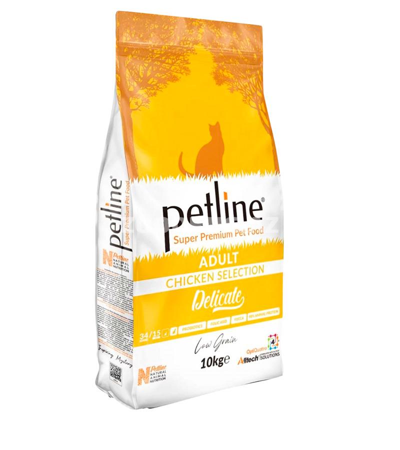 Сухой корм Petline Delicate Chicken Selection, Cat Adult , Super Premium, низкозерновой, для взрослых кошек с курицей.