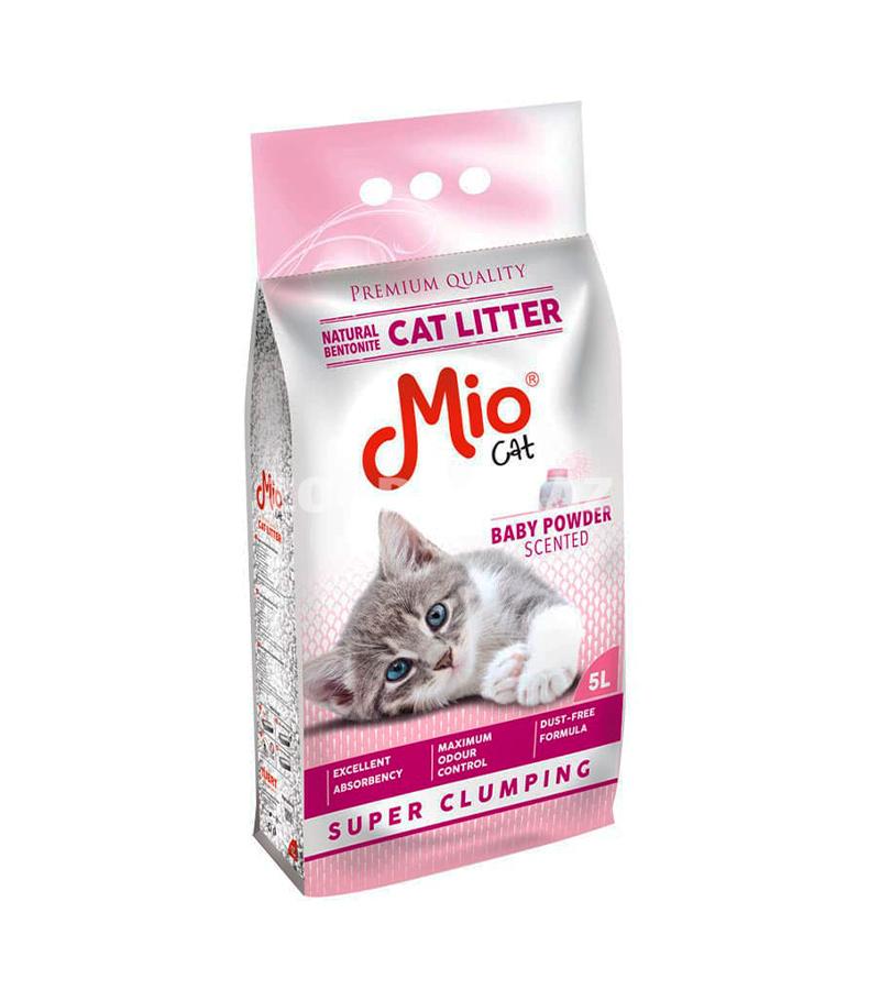 Наполнитель Mio Cat Litter BABY POWDER комкующийся для кошек с запахом детской присыпки (5 л)