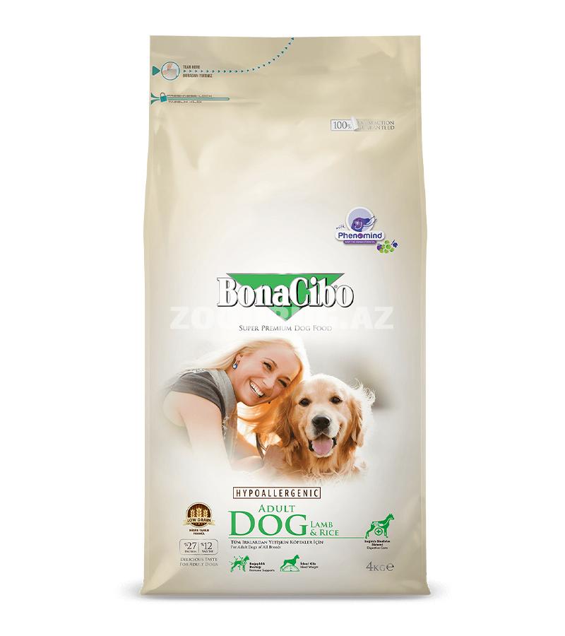 Сухой корм Bonacibo Adult Dog Lamb & Rice гипоаллергенный для щенков всех пород с ягненком и рисом