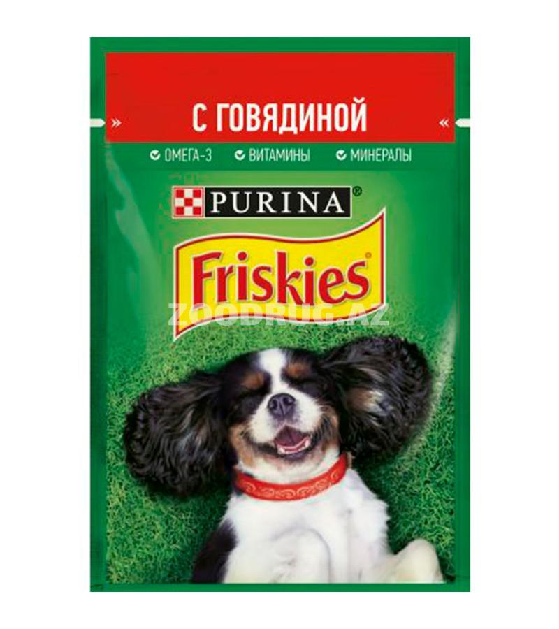 Консервы FRISKIES для взрослых собак c говядиной в подливе (85 гр)