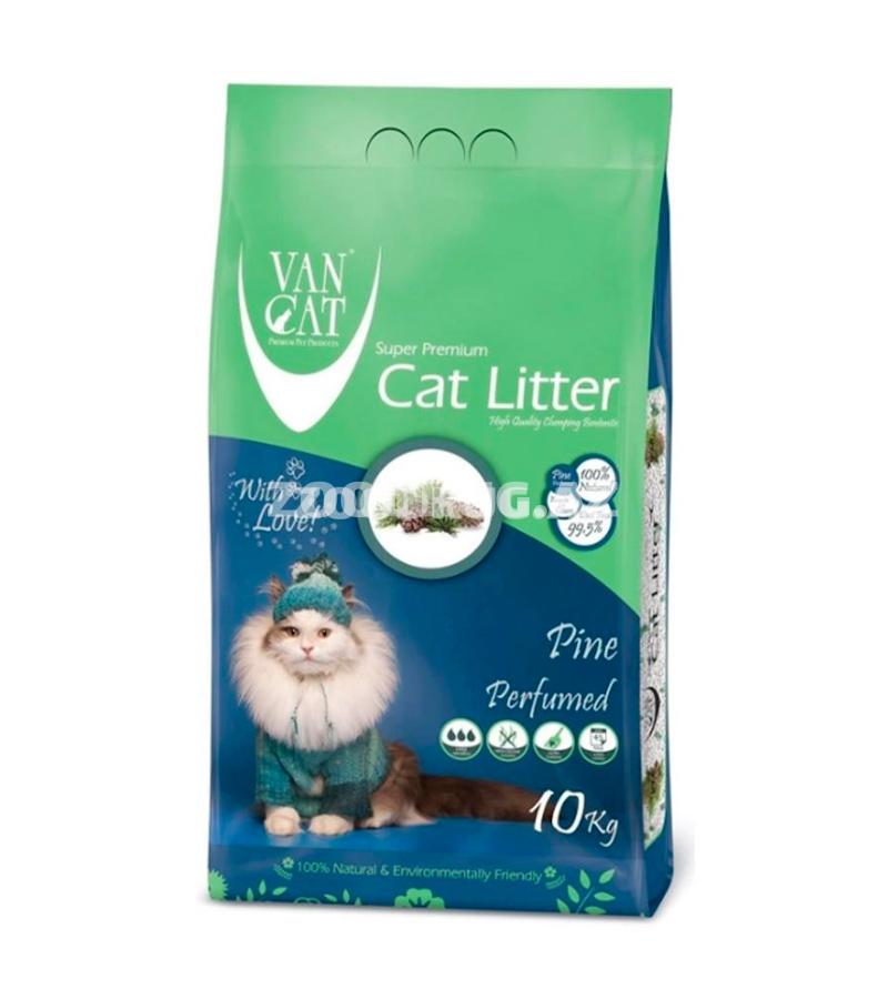 Наполнитель для кошачьего туалета Van Cat Super Premium Quality бентонитовый, комкующий с запахом сосны 10 кг.
