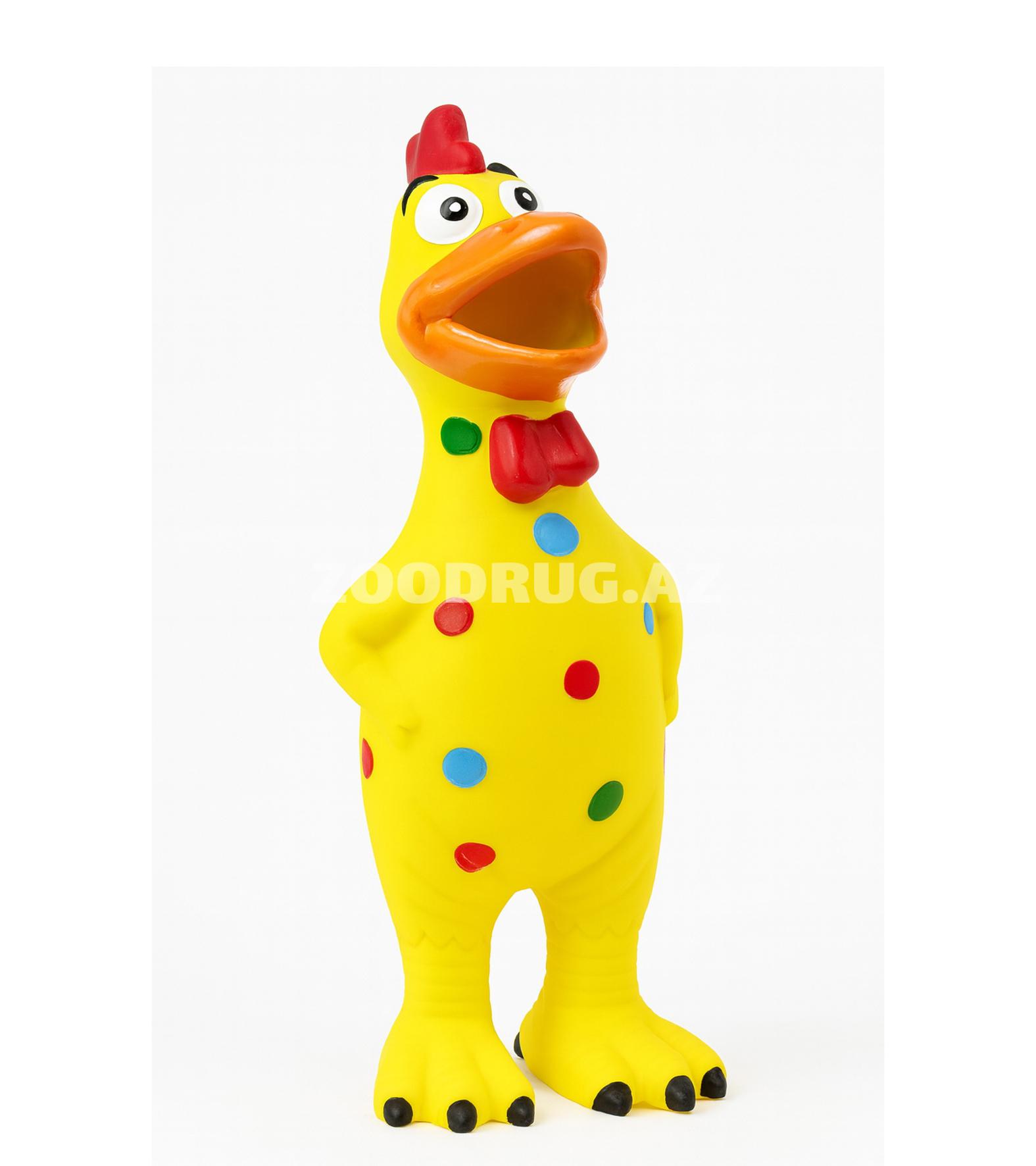 Игрушка Nunbell 0088 Pet Latex Toys курица для собак. Цвет: жёлтый с разноцветными точками.