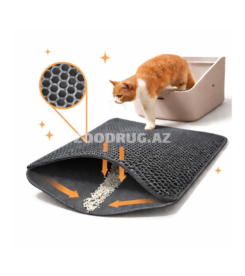 Nunbell Pişik Zibil Döşəməsi 58x37sm, Boz #1104