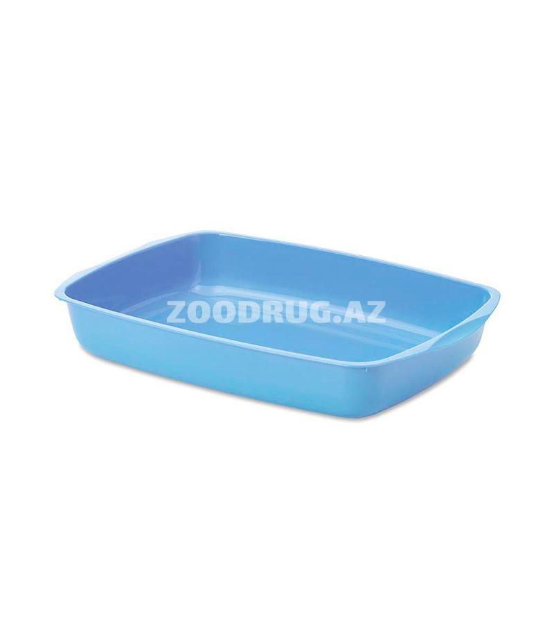 Лоток Savic для кошек пластиковый с бортом. Цвет: Голубой. Размер: 37х26х6 см. 