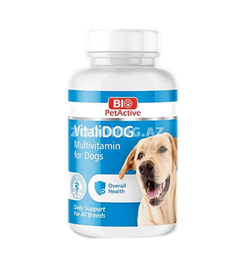 Витамины Bio PetActive Vitali Dog для поддержки здорового развития и устойчивости к болезням щенят и взрослых собак 150 табл.