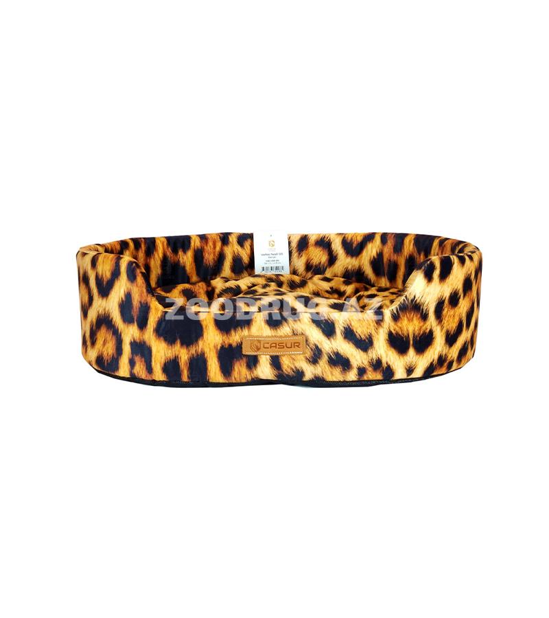 Лежанка для животных Casur с леопардовым принтом 55x41xh15см