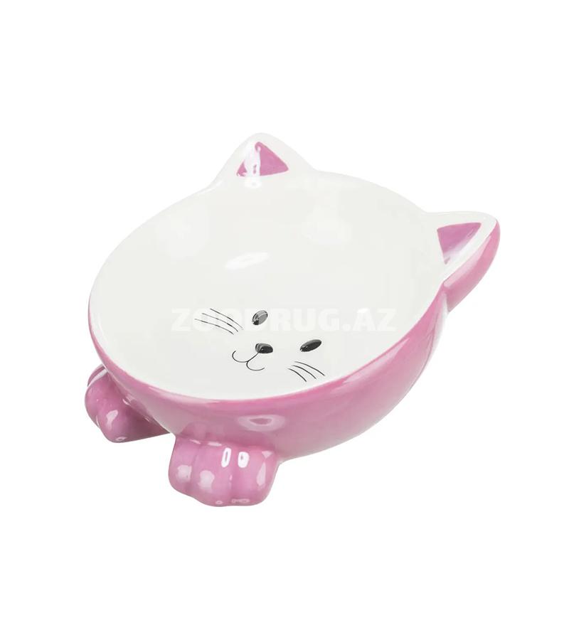 Очаровательная керамическая миска Trixie в форме мордочки котёнка