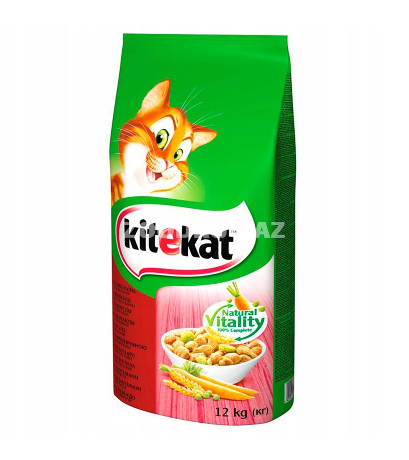 Сухой корм KITEKAT с говядиной и овощами для взрослых кошек.