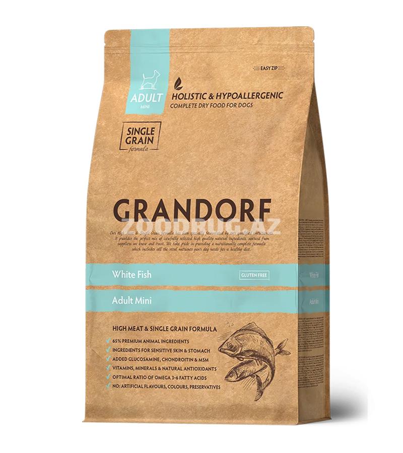 Сухой корм Grandorf Holistiс Hypoallergenic Dog Adult Mini White Fish (65% мяса) низкозерновой