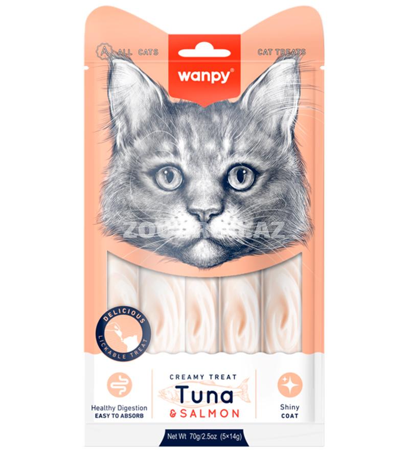 Лакомство Wanpy Creamy Tuna&Salmon для кошек со вкусом тунца и лосося 70 гр.