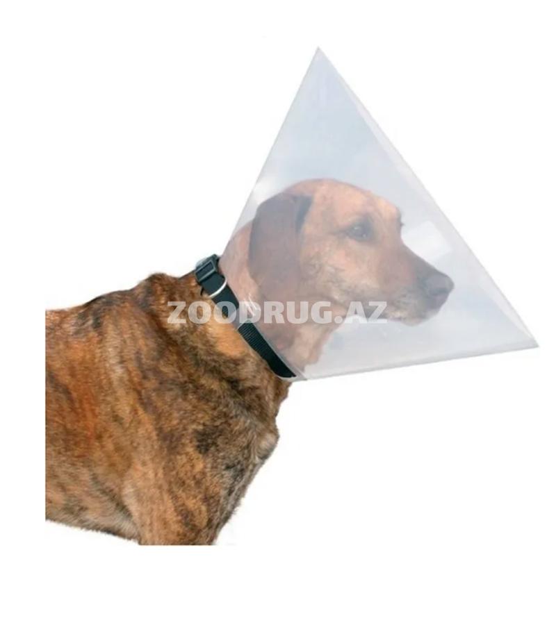 Воротник Beeztees защитный с фиксаторами для собак. Цвет: прозрачный. Размер: 31-38 х 15 см.