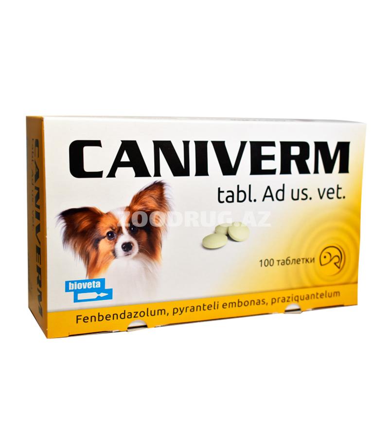 Таблетка для выведения гельминтов Caniverm для собак и кошек весом до 2 кг 1 табл.