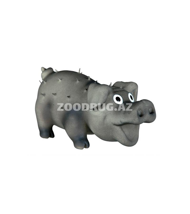 TRIXIE игрушка "Свинка с щетиной" латекс серый (10 см)