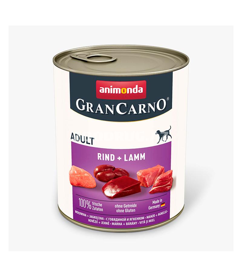 Влажный корм ANIMONDA GRAN CARNO ORIGINAL ADULT RIND LAMM для взрослых собак со вкусом говядины и ягненка 800 гр.