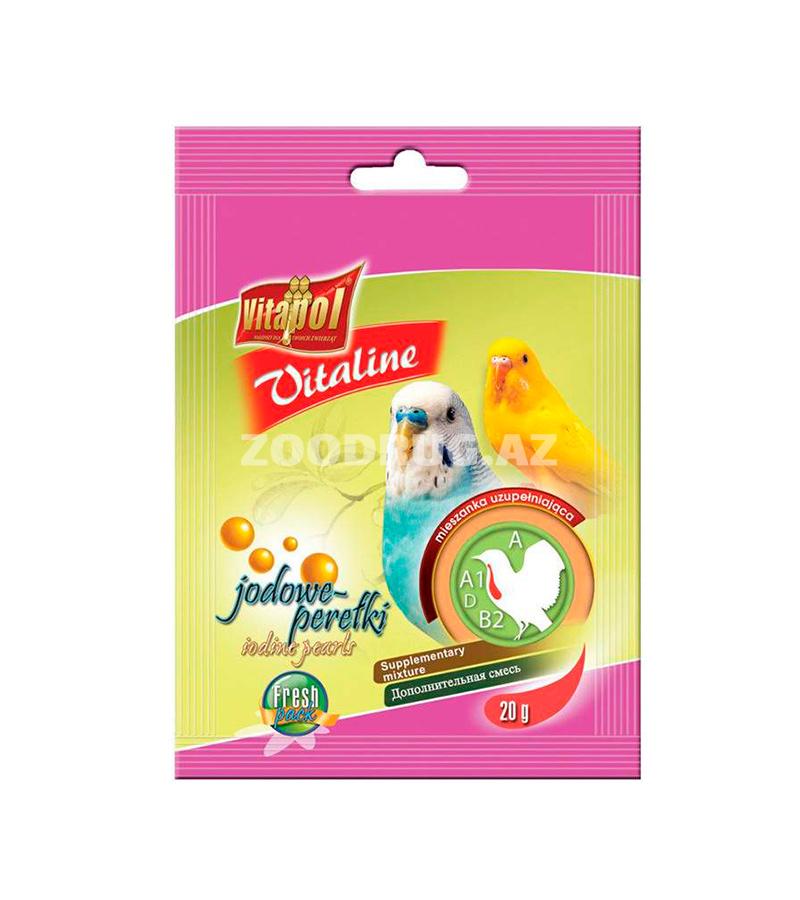 Йодная жемчужная добавка Vitapol VITALINE  для волнистых попугайчиков (20 гр)