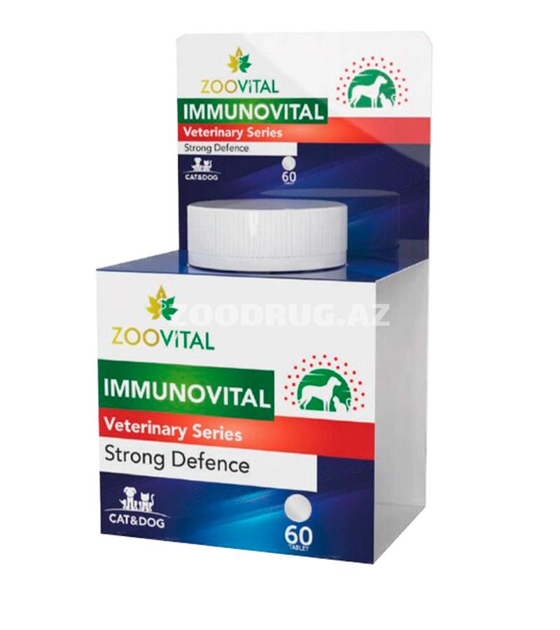 Витаминная добавка ZOOVITAL Immunovital Strong Defense Dog&Cat поддержка иммуной системы для кошек и собак 60 табл.