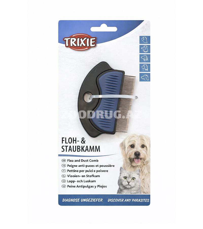 Расческа Trixie 23761 Floh- & Staubkamm-эффективный инструмент для собак и кошек, который помогает выявлять и удалять блох, их яйца, а также мелкие загрязнения и пыль.