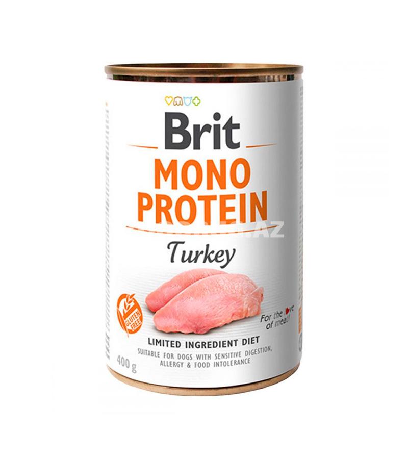 Консервы Brit Mono Protein Turkey  для взрослых собак с индейкой