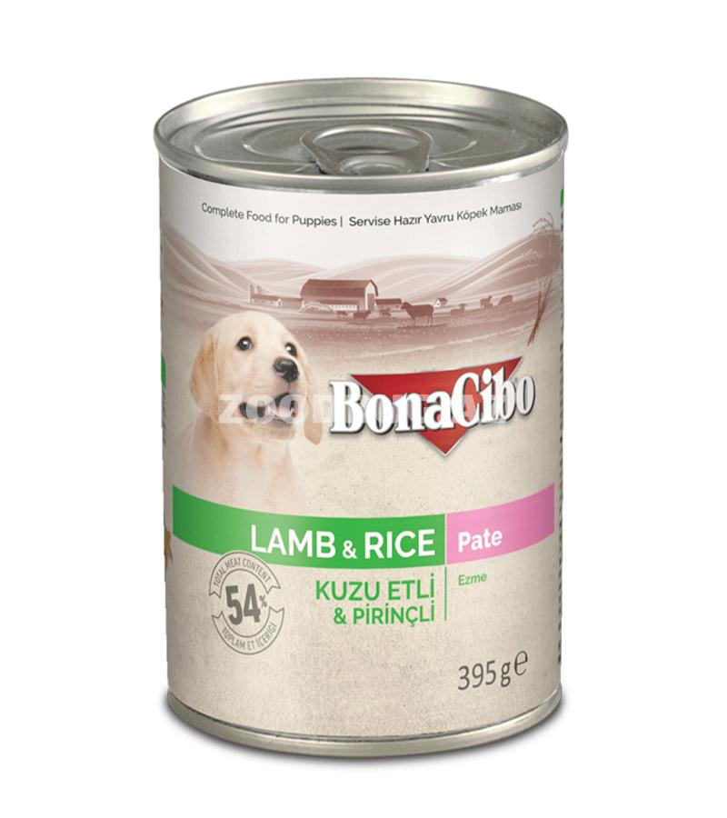 Консервы BonaCibo Lamb and Rice for Puppies корм для щенков с ягненком и рисом в паштете (395 гр)