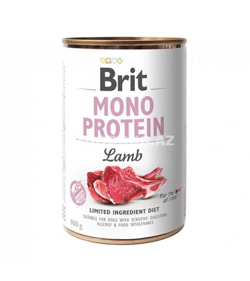 Консервы Brit Mono Protein Dog с мяса ягненка для собак с чувствительным пищеварением (400 гр)
