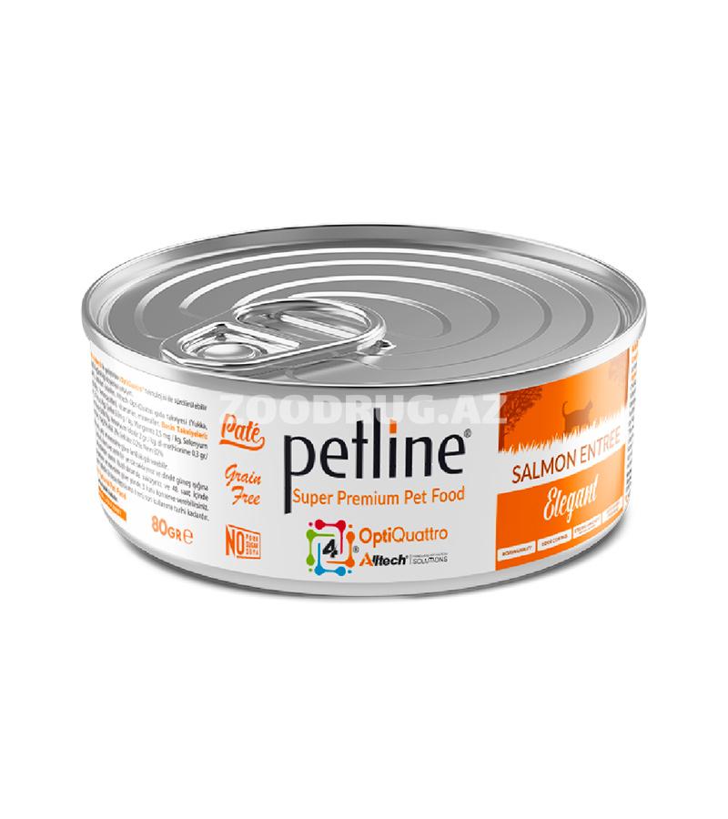 Влажный корм Petline Adult Cat Salmon Entree Elegant, паштет для взрослых кошек с лососем 80 гр. 