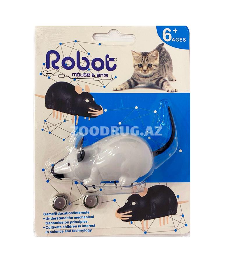 Автоматическая мышка-дразнилка для кошки на батарейках. Цвет: Белый.
