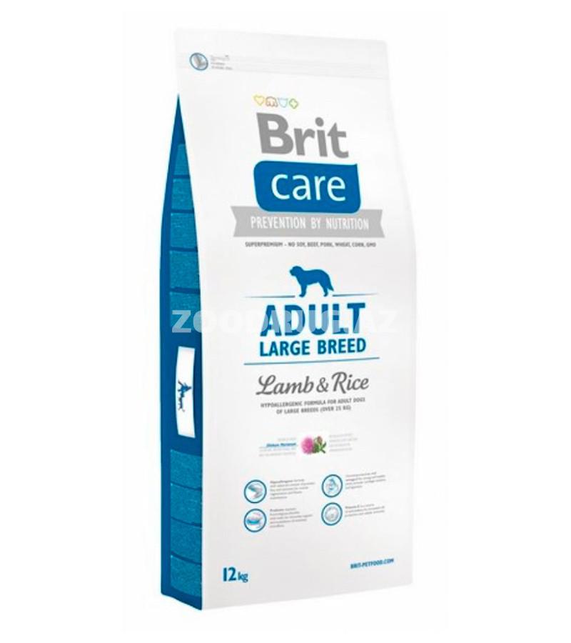 Гипоаллергенный сухой корм Brit Care Adult Large Breed для взрослых собак крупных пород со вкусом ягненка и риса.