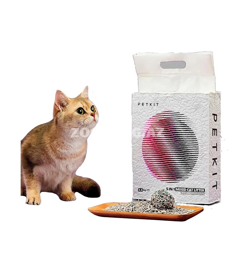 Современный комкующийся наполнитель PETKIT 5 in 1 Mixed Cat Litter премиум-класса, созданный для максимальной гигиены, удобства и безопасности вашего питомца.