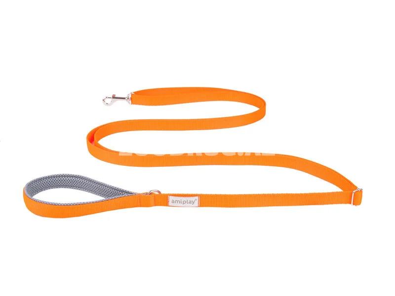 Поводок Amiplay Adjustable Leash easy fix. Цвет: Оранжевый. Размер: S. Длина: 160-300x1.5 см.
