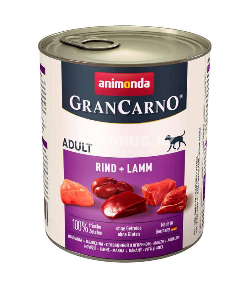Консервы ANIMONDA GRAN CARNO ORIGINAL ADULT RIND & LAMM для взрослых собак с говядиной и ягненком (800 гр)