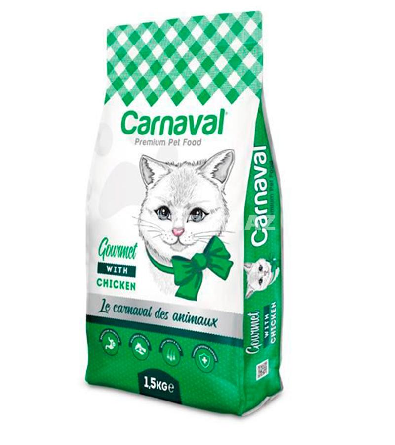 Сухой корм Carnaval Adult Cat Chicken Gourmet для взрослых капризных кошек всех пород со вкусом курицей.