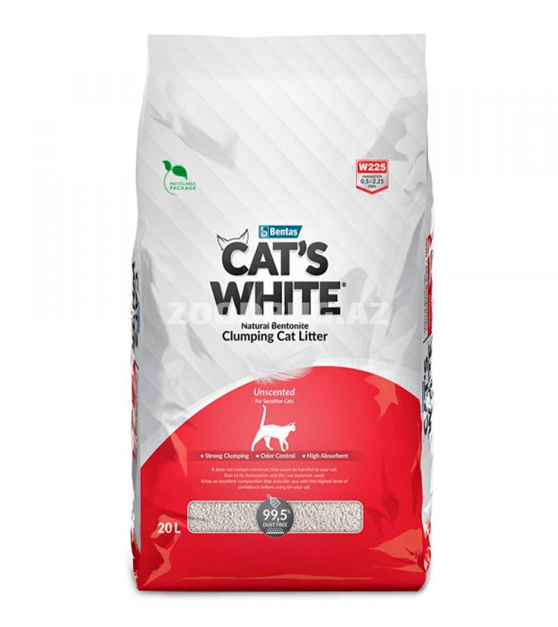 Наполнитель CAT'S WHITE LAVENDER  комкующийся для туалета кошек с ароматом лаванды (20 л)