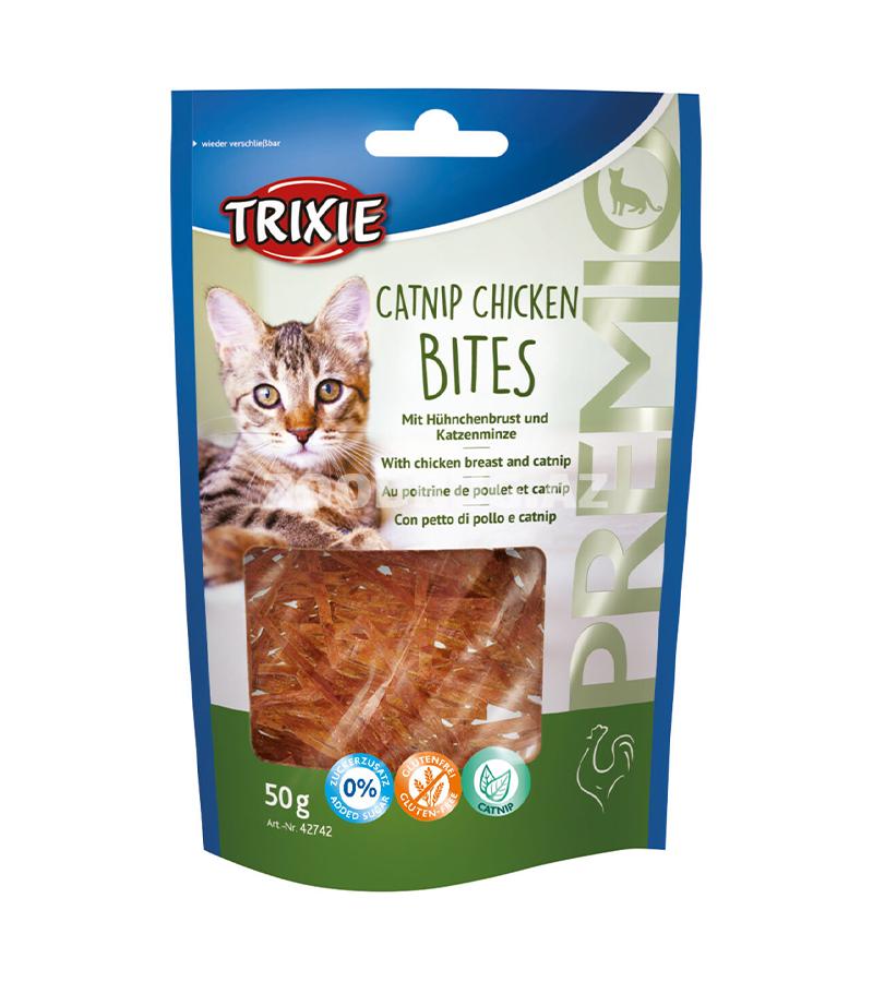 Trixie Catnip Chicken Bites 50 q #42742 toyuq və pişik nanəsi ilə pişiklər üçün ləzzətli qəlyanaltı