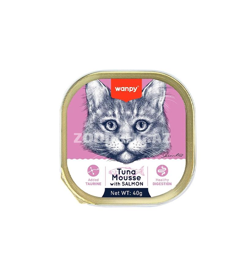 Wanpy Tuna Mousse with Salmon — Pişiklər üçün ton balığı və losos müsü (40 q)