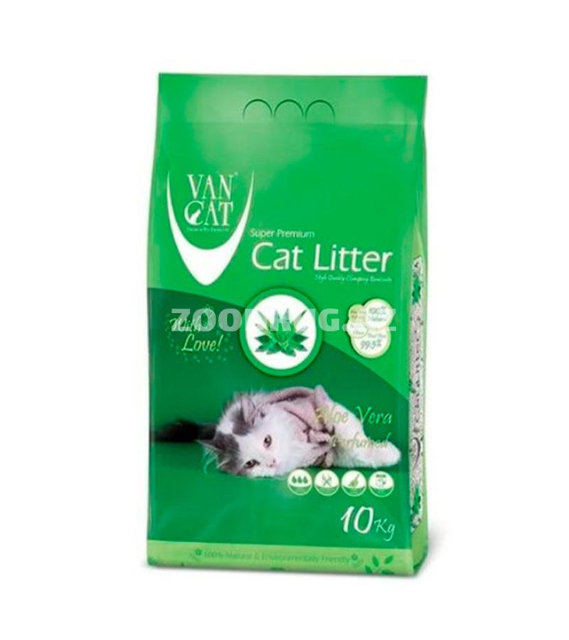 Наполнитель для кошачьего туалета VAN CAT ALOE VERA  бентонитовый, комкующийся с запахом алоэ вера 10 кг.